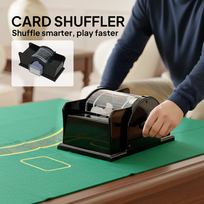 300-Piece Poker Chips Set with Card Shuffler, Card Shoe, ABS Case, Casino Texas Holdem Poker Set with Mat, 11.5g Poker Chips, Two Decks of Cards, Dealer, Blind Buttons, Five Dices, Silver