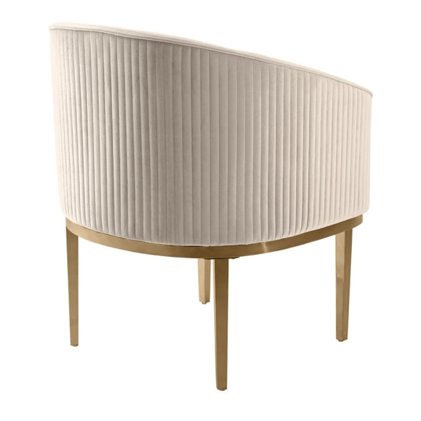 Ella Dining Chair - Chalk - Brass Base