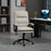 High Back Office Chair, PU Leather Desk Chair with Double-tier Padding, Arm, Swivel Wheels, Adjustable Height, Grey