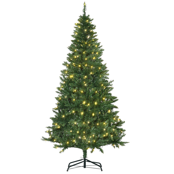 6ft Prelit Christmas Tree Artificial Tree Warm White LED Holiday Home Xmas Decoration, Green