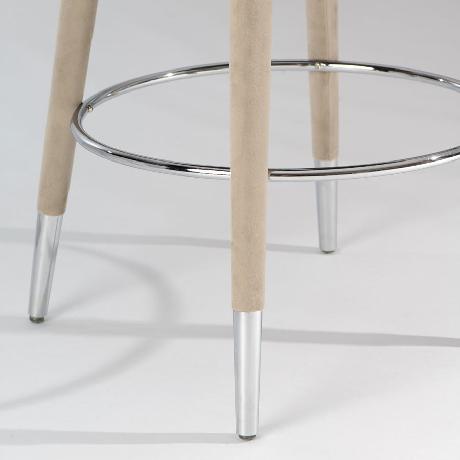 Bellucci Counter stool - Taupe - Silver Caps