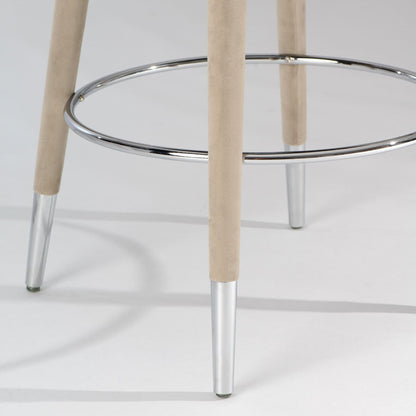 Bellucci Counter stool - Taupe - Silver Caps