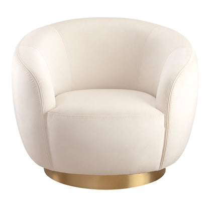 Equinox Armchair – Chalk – Brushed Brass Base