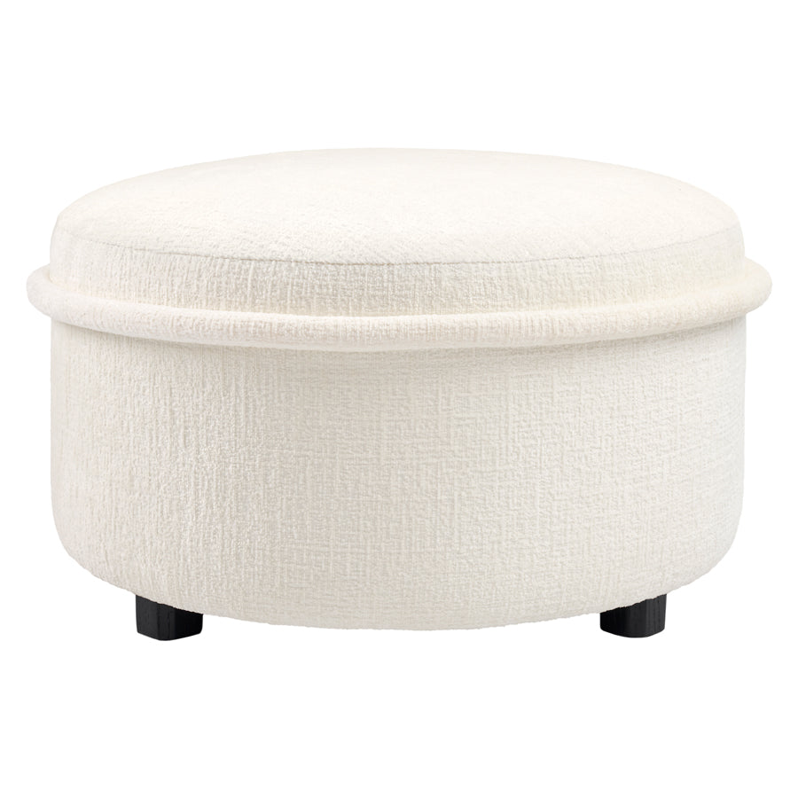 Tubio Large Footstool Ivory Chenille