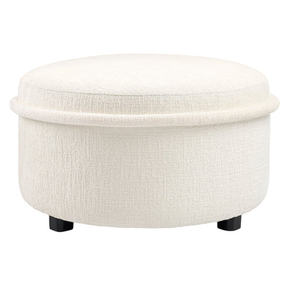 Tubio Large Footstool Ivory Chenille