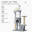 100cm Cat Tree Tower Condo Multi Platform Kitty Cat Center with Climbing Ladder Scratching Post Hanging Toy Ball, Light Grey