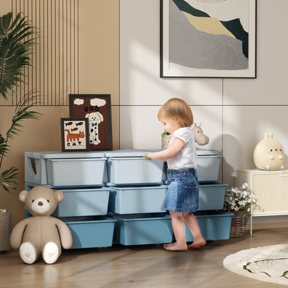 Kids Storage Units with Drawers 3 Tier Chest Dresser Tower Blue