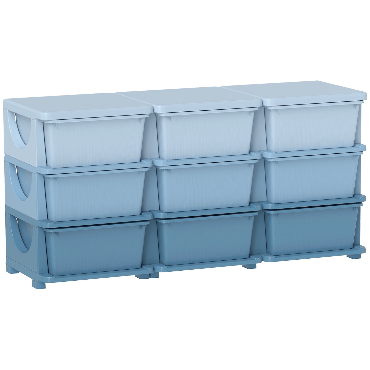 Kids Storage Units with Drawers 3 Tier Chest Dresser Tower Blue