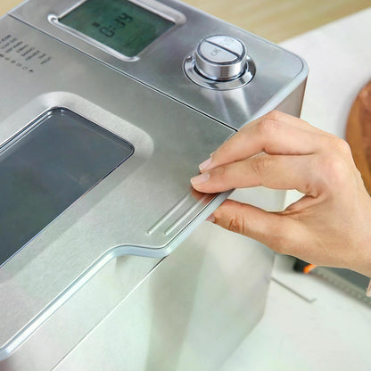 25 in 1 Bread Machine 0.9 KG Capacity Programmable Stainless Steel Dough Maker with Auto Fruit Nut Dispenser Nonstick Pan 3 Loaf Sizes, 550W