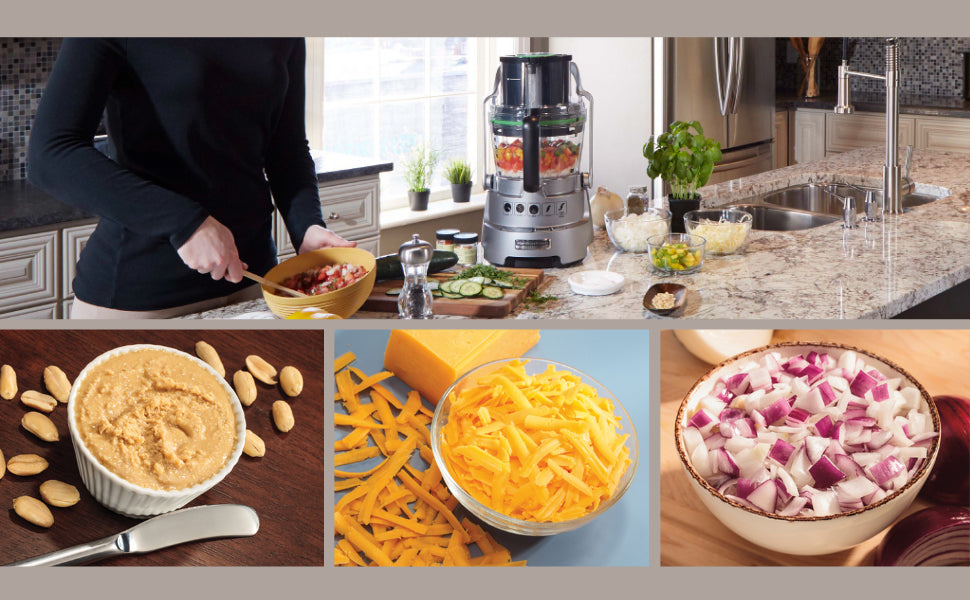 Hamilton Beach 70825-SAU 14-Cup (3 Litre) Dicing Food Processor, Plastic, 600 W, 3 liters, Silver