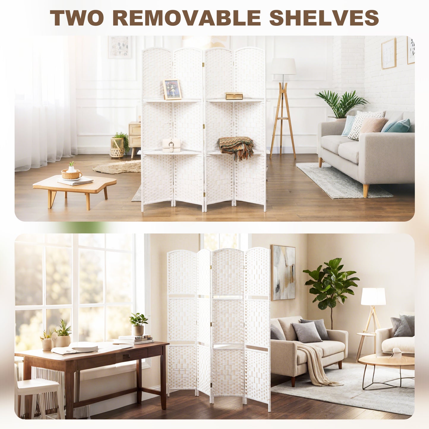 Freestanding Privacy Screen, 160 x 170cm, White