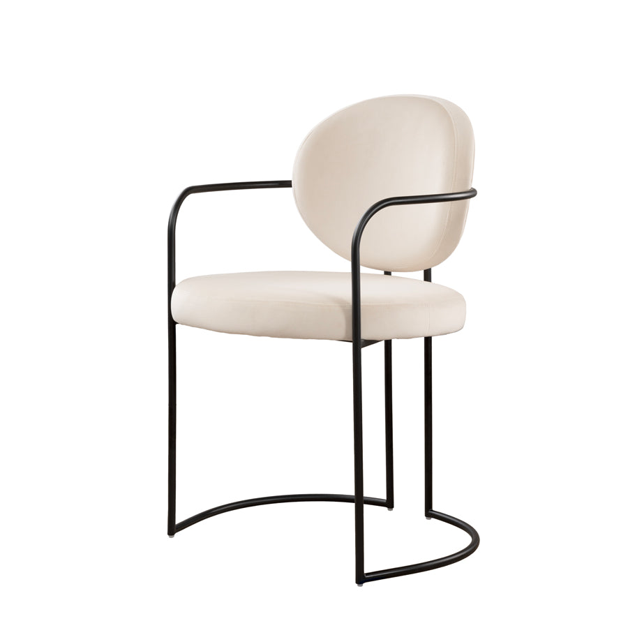Angelica Dining Chair – Chalk – Black