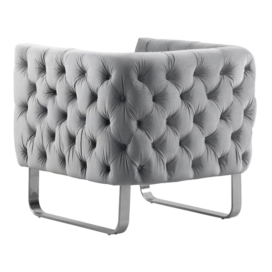Grosvenor Armchair - Dove Grey - Brushed Silver