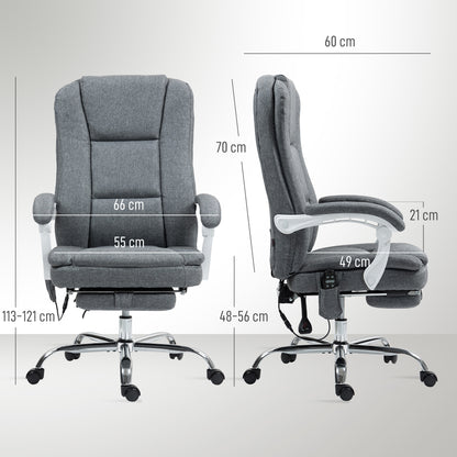 Office Chair with 6-point Massage and Heat, Fabric Computer Desk Chair with Reclining Backrest