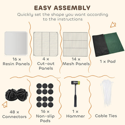 Pet Playpen with Waterproof Mat, DIY Small Animal Enclosure 34 Panels