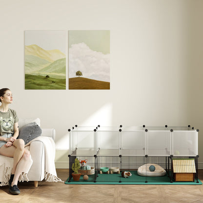 Pet Playpen with Waterproof Mat, DIY Small Animal Enclosure 34 Panels