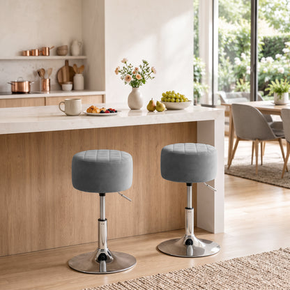 Bar Stool Adjustable Swivel 1 Piece, Grey