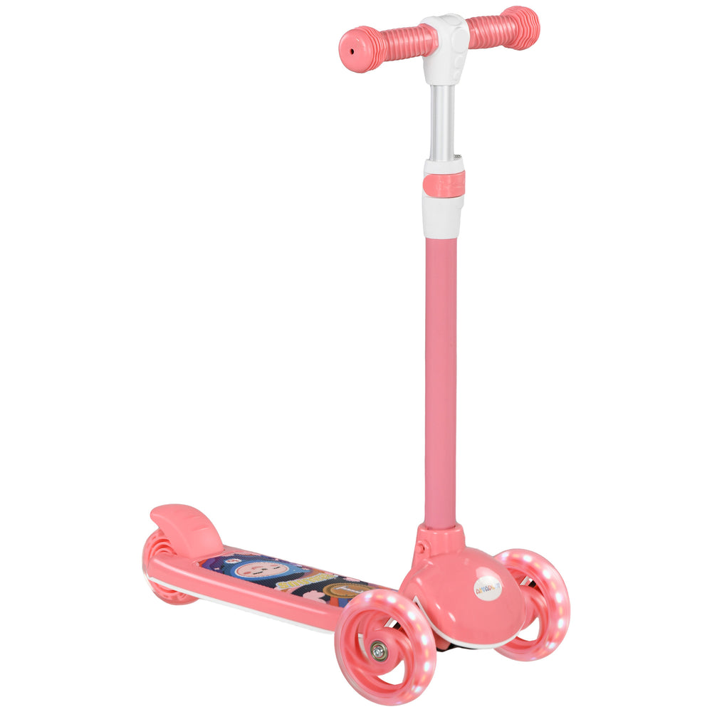 Kids 3 Wheel Scooter for 2-6 Years Old w/ Adjustable Height, Pink