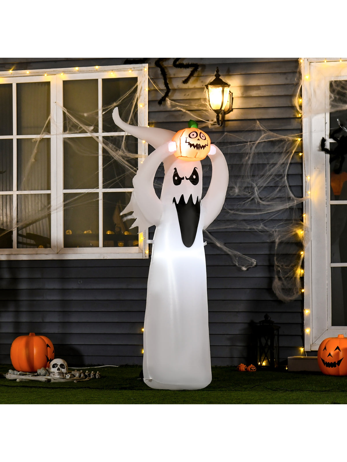 LED Floating Ghost Pumpkin Halloween Decoration Mains Powered Vivid 6FT