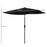 2 x 3(m) Garden Parasol Umbrella, Rectangular Outdoor Market Umbrella Sun Shade with Crank & Push Button Tilt, 6 Ribs, Aluminium Pole, Black