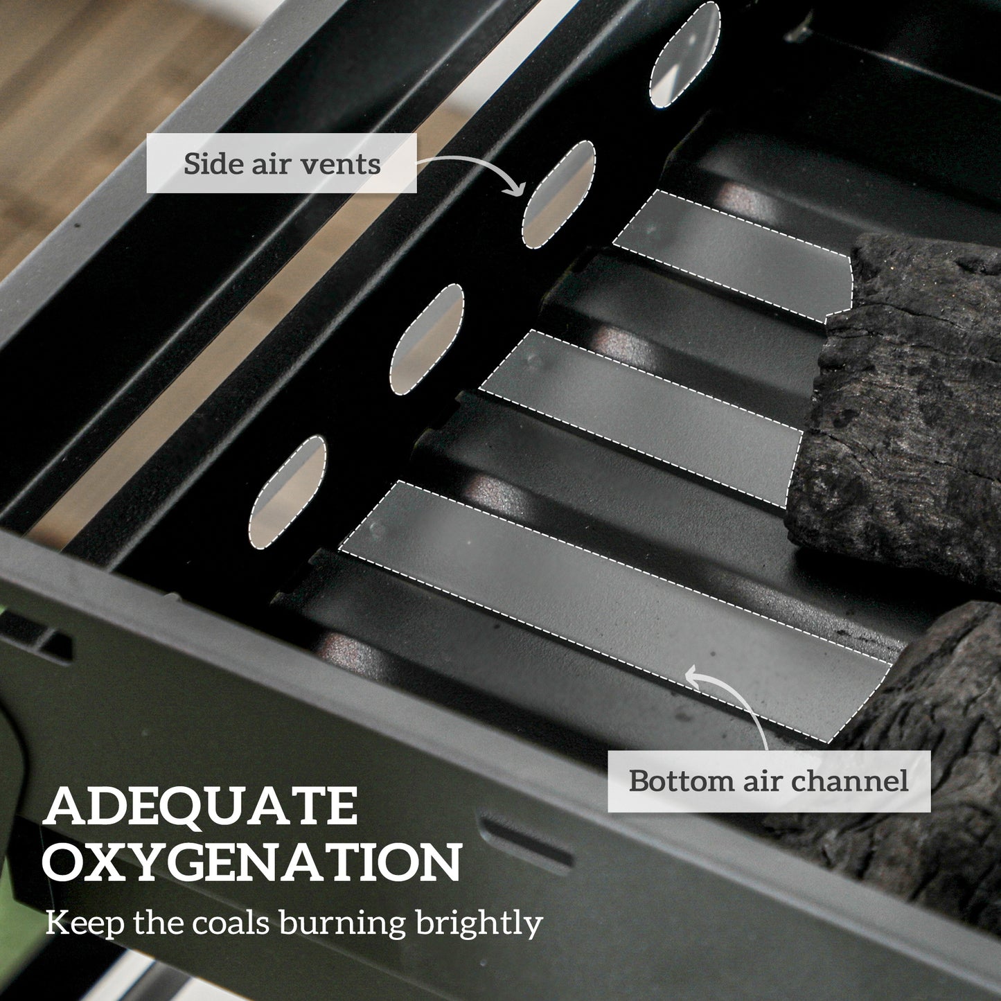 Portable Charcoal Grill with Pull-Out Charcoal Basin