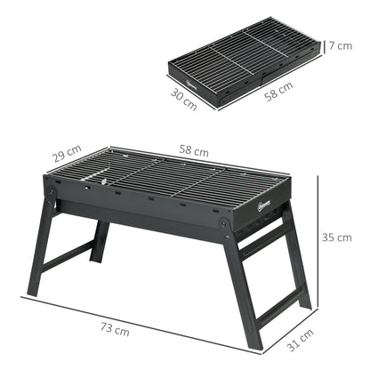 Portable Charcoal Grill with Pull-Out Charcoal Basin