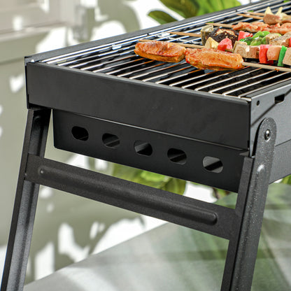 Portable Charcoal Grill with Pull-Out Charcoal Basin