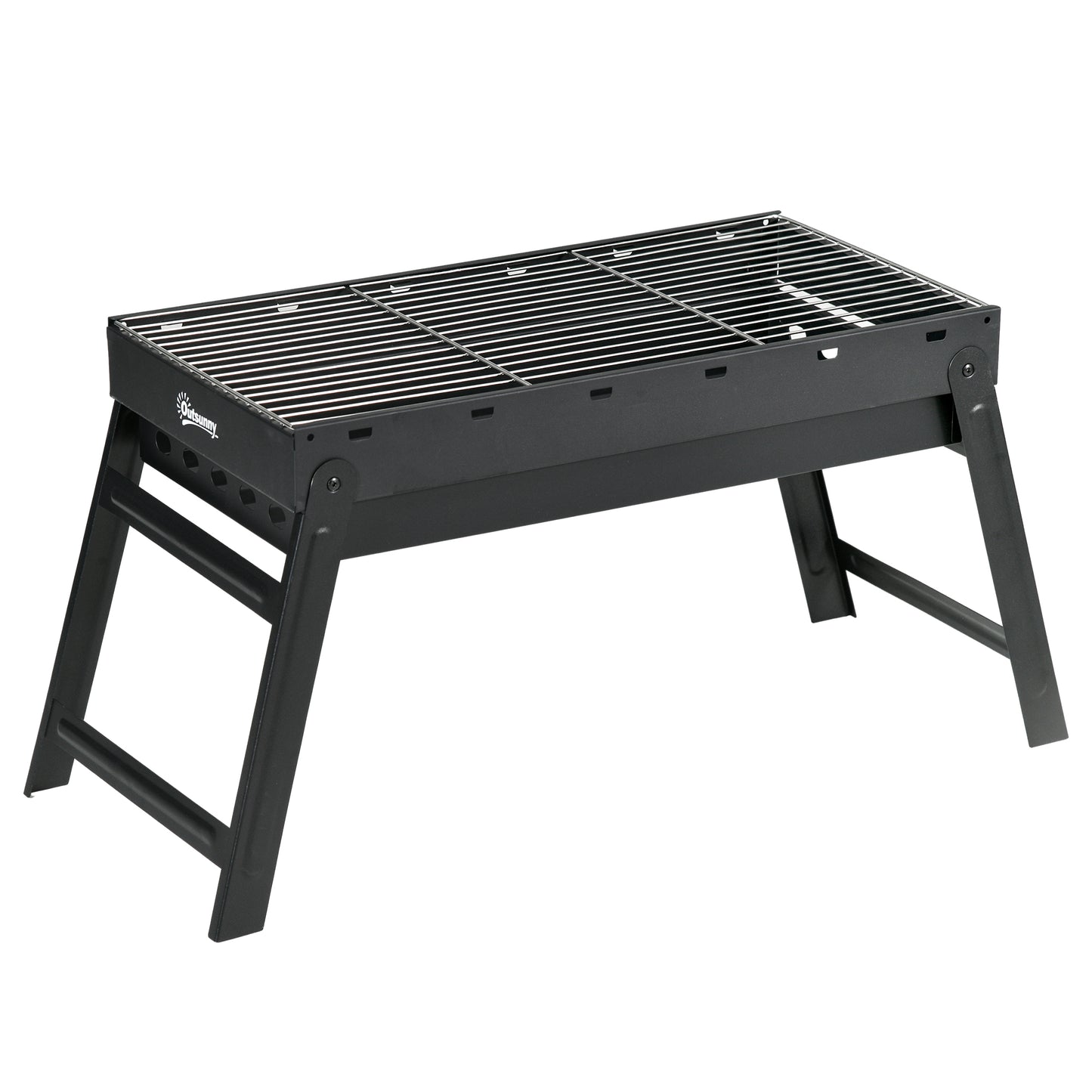 Portable Charcoal Grill with Pull-Out Charcoal Basin