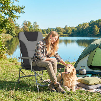 Camping Chair Reclining Padded for Adults Black