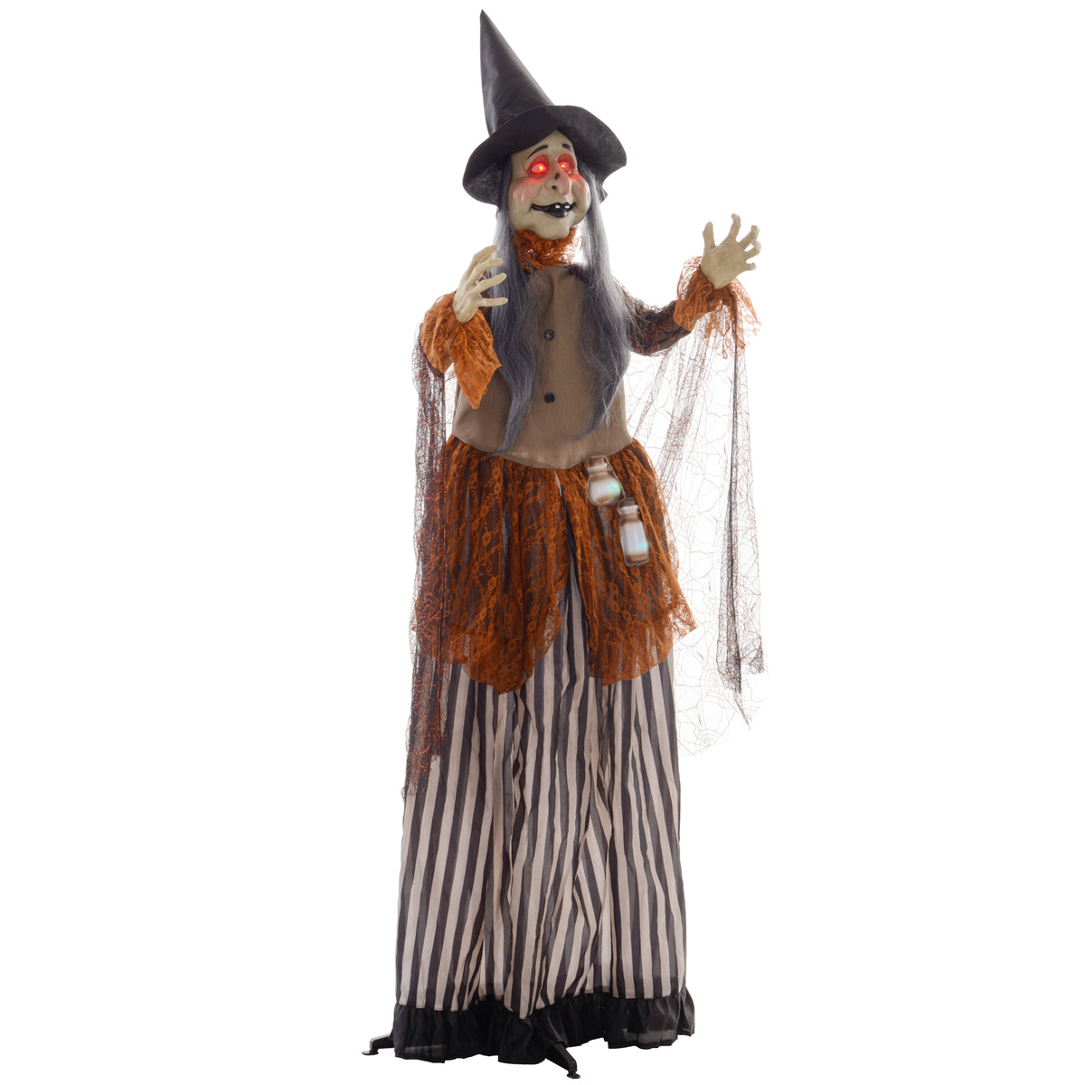 Outdoor Halloween Animatronic with Sound Activated, Light Up Eyes