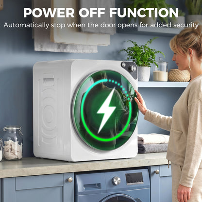 5kg Vented Tumble Dryer, 1000W Compact Tumble Dryer with 5 Drying Modes, Stainless Steel Tub, Freestanding Stackable Clothes Drying Machine, White
