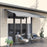 Window Awning Canopy Garden Outdoor Shelter Patio Sun Shade UV Blocker Weight Aluminium Frame w/ Hand Crank 3 x 2m Grey