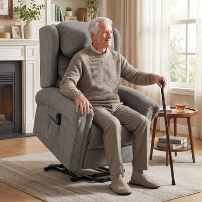 Power Lift Recliner Chair for Elderly with Remote Control, Dark Grey