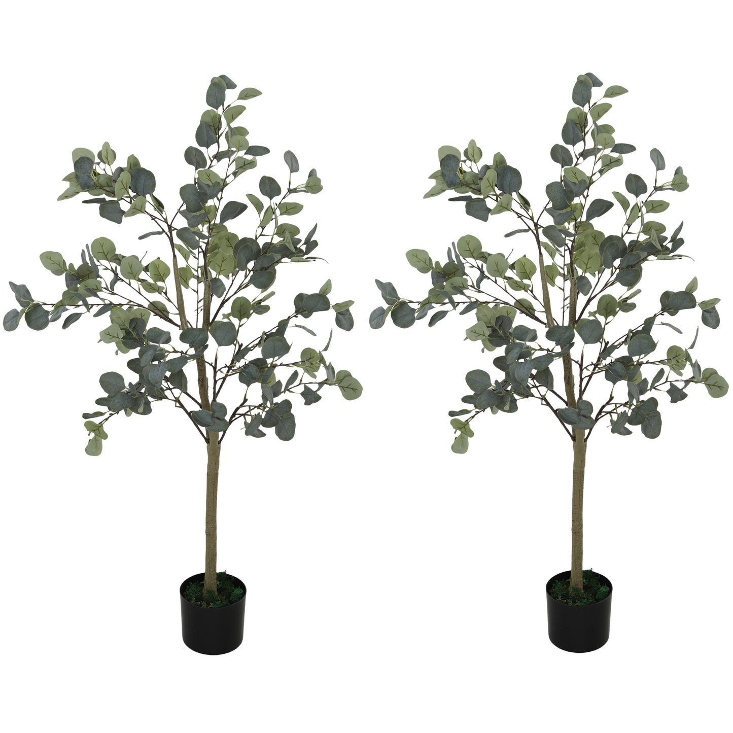 2 Pack Artificial Plants, Faux Silk Eucalyptus Trees, 120cm