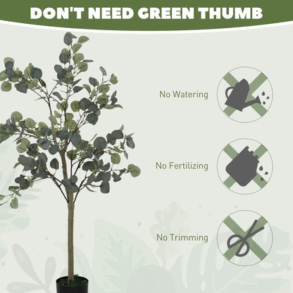 2 Pack Artificial Plants, Faux Silk Eucalyptus Trees, 120cm