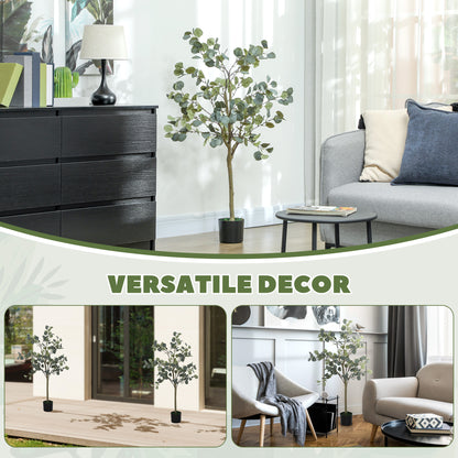 2 Pack Artificial Plants, Faux Silk Eucalyptus Trees, 120cm