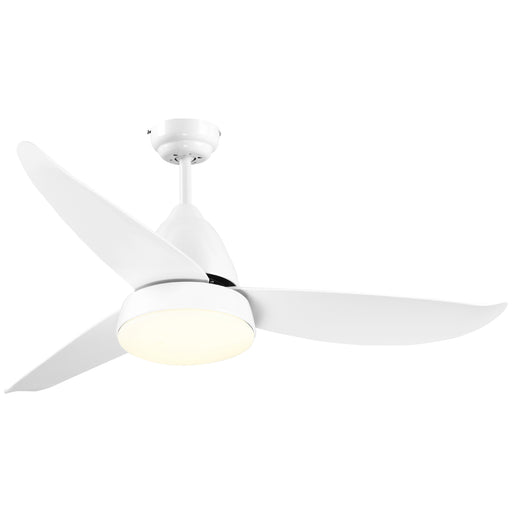 Reversible Ceiling Fan with Light, 3 Blades Indoor Modern Mount White LED Lighting Fan with Remote Controller, for Bedroom, Living Room, White