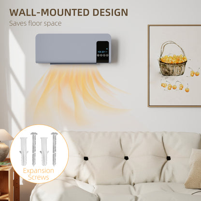 2000W Wall Mounted Ceramic Heater with Remote Control for Home, Grey