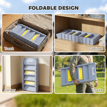 Foldable Dog Ramp for Car, Non-Slip Dog Stairs for SUVs Truck, Grey