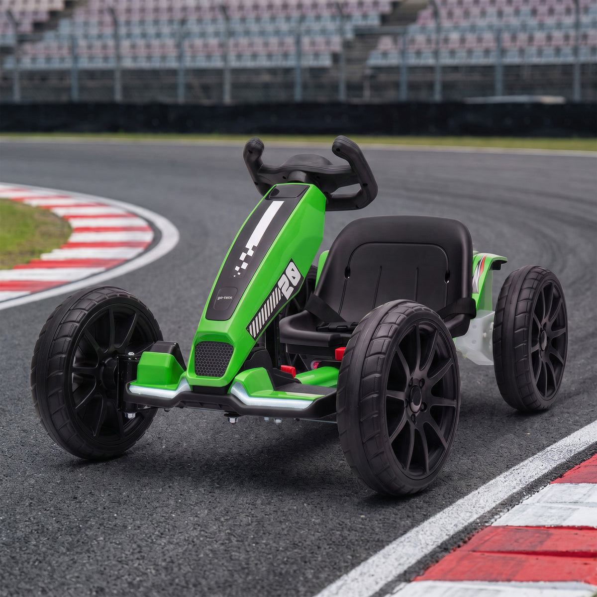 12V Kids' Electric Go-Kart with Dual Motors and Adjustable Seat - Green