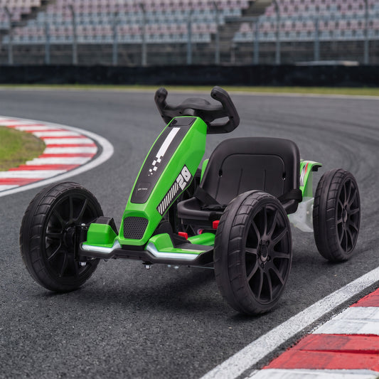 12V Kids' Electric Go-Kart with Dual Motors and Adjustable Seat - Green