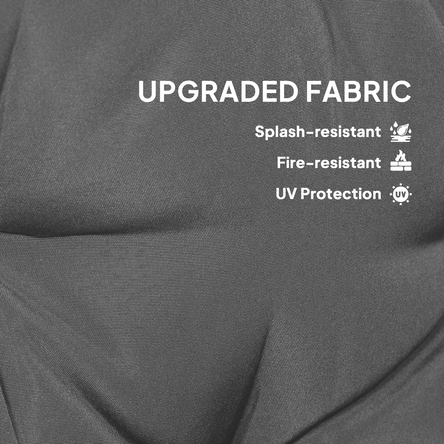 Outdoor Seat Cushions Set of 2, Tufted Round Chair Pads, Dark Grey