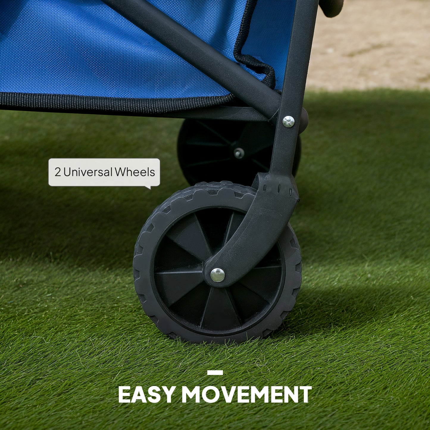 62L Festival Trolley, 120kg Heavy Duty Folding Trolley Cart, Blue