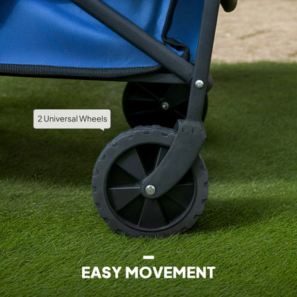 62L Festival Trolley, 120kg Heavy Duty Folding Trolley Cart, Blue