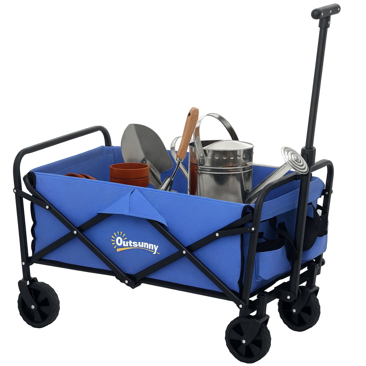 62L Festival Trolley, 120kg Heavy Duty Folding Trolley Cart, Blue