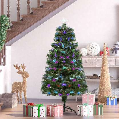 4ft Pre-Lit Fibre Optic Christmas Tree with 130 Multicolour LEDs