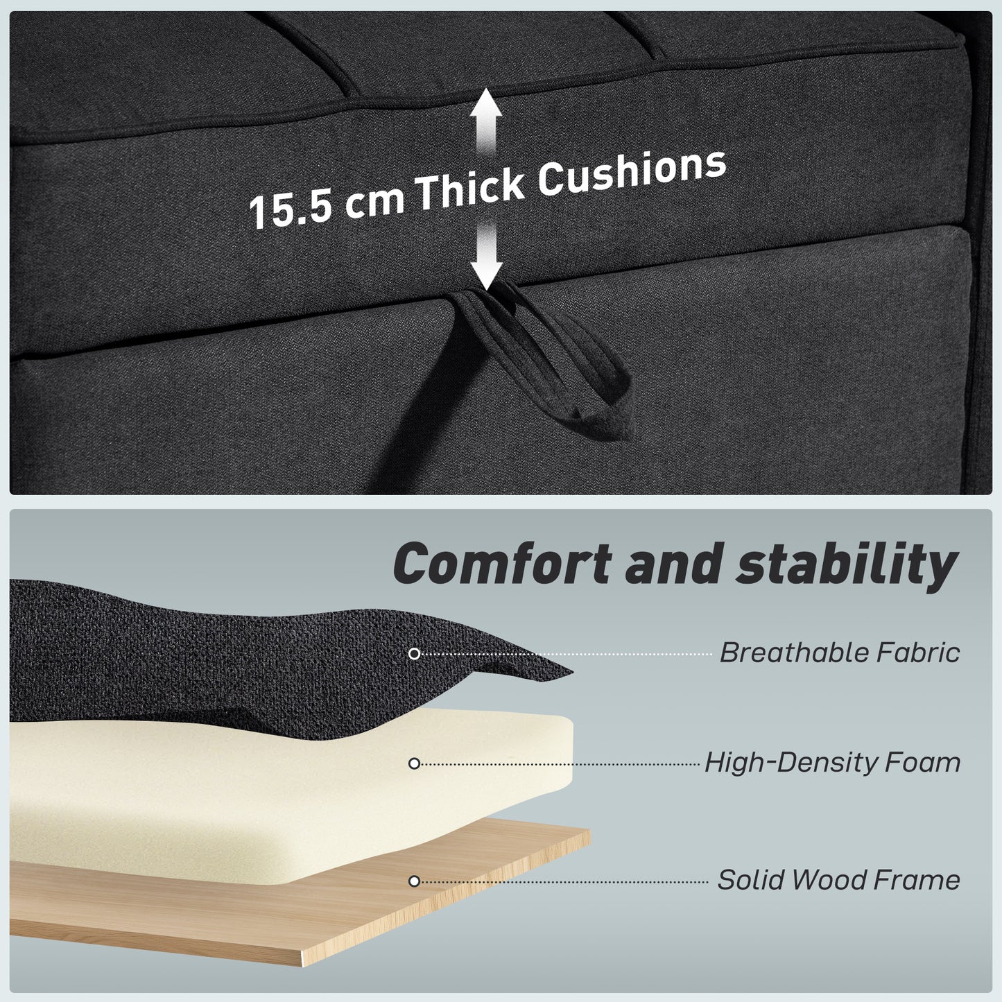 3-in-1 Sofa Bed, Convertible Sleeper Chair with Adjustable Backrest