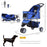 Dog Pram Pet Travel Stroller Dog Pushchair W/Three Wheels-Blue