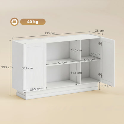 Sideboard Buffet Cabinet, Modern Farmhouse Storage Cabinet, White