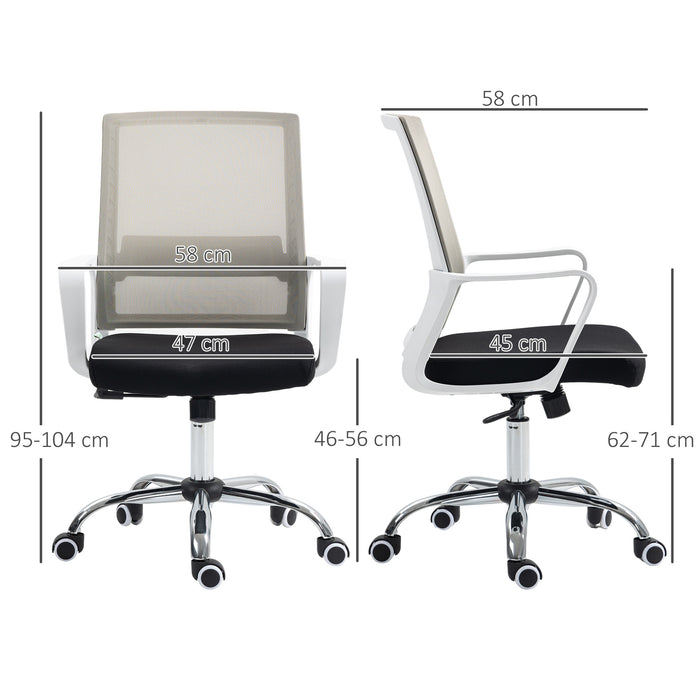 Ergonomic Desk Chair Mesh Office Chair with Adjustable Height Armrest and 360¬¨‚àû Swivel Castor Wheels Black